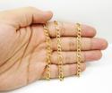 10k yellow gold diamond cut figaro chain 20-26 inch 5.5mm