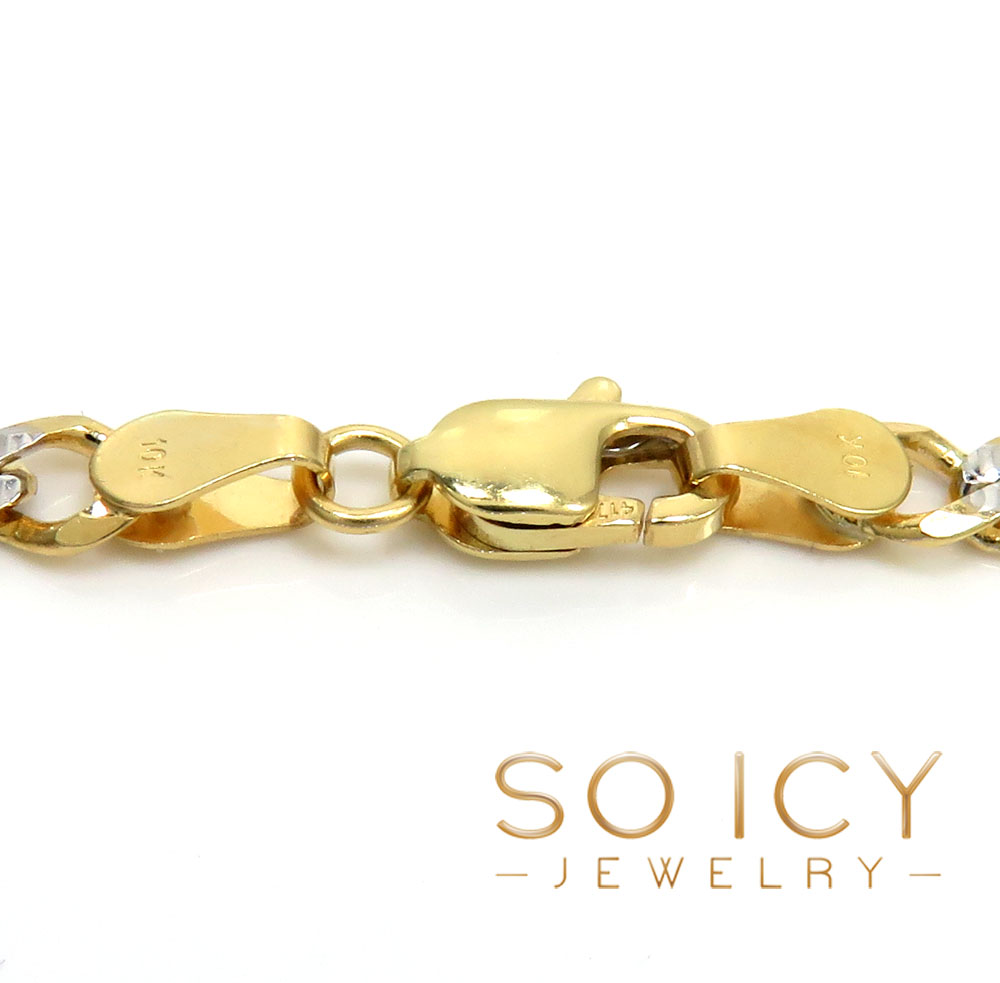 10k yellow gold diamond cut figaro chain 18-30 inch 4.2mm - Image 3