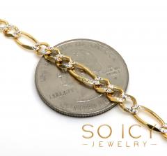 10k yellow gold diamond cut figaro chain 18-30 inch 4.2mm