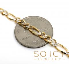 10k yellow gold diamond cut figaro chain 18-30 inch 4.6mm