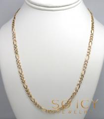 10k yellow gold diamond cut figaro chain 18-30 inch 4.2mm