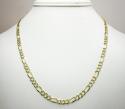 10k yellow gold diamond cut figaro chain 18-30 inch 4.2mm