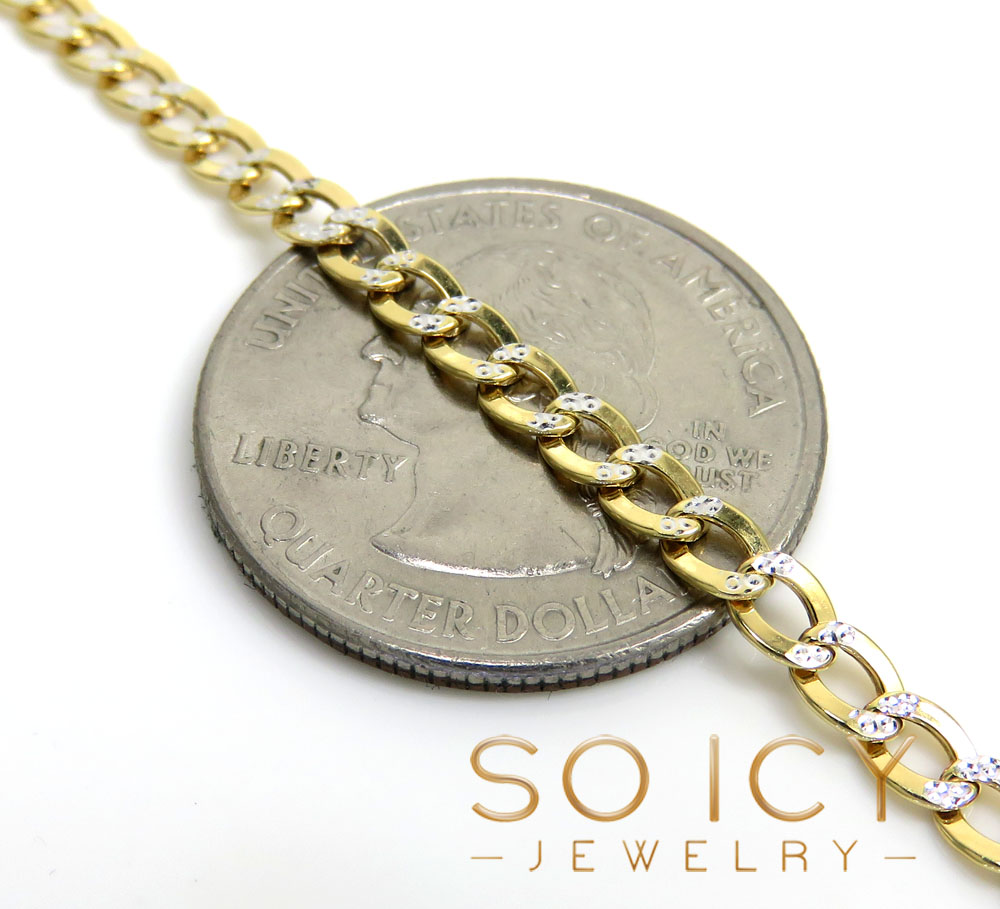 10k yellow gold diamond cut cuban chain 18-30 inch 3.6mm