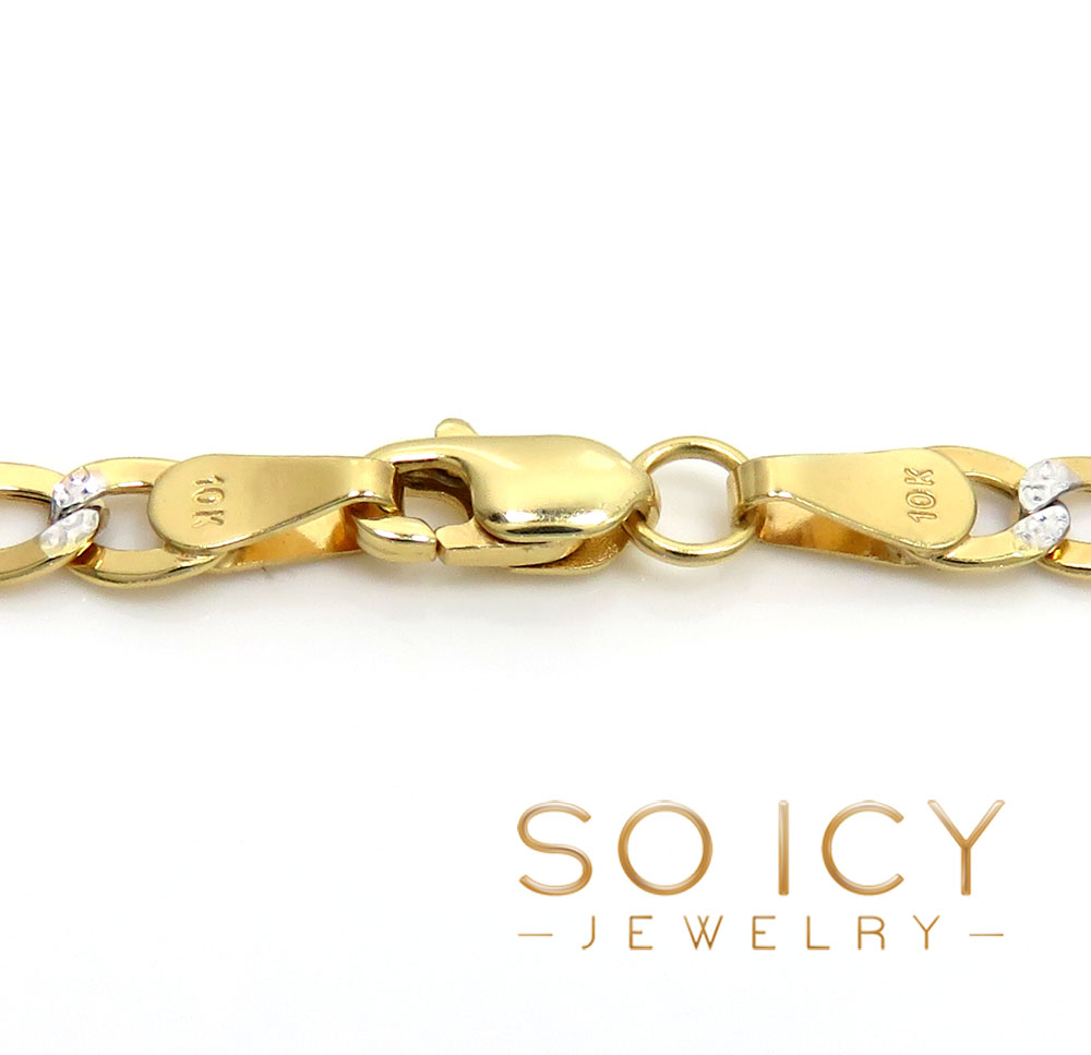 10k yellow gold diamond cut cuban chain 18-30 inch 3.6mm - Image 3