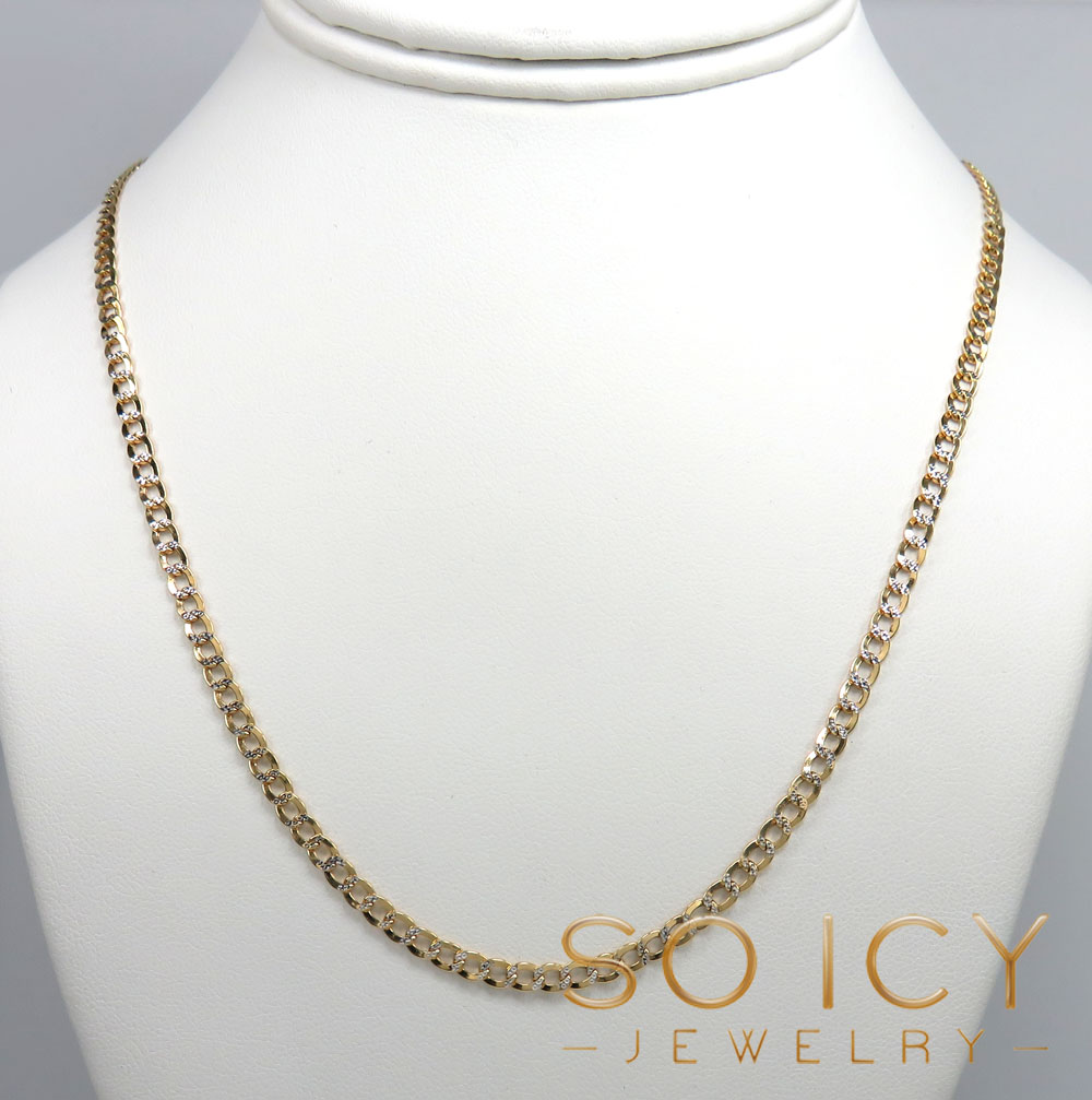 10k yellow gold diamond cut cuban chain 18-30 inch 3.6mm - Image 5