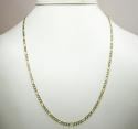 10k yellow gold diamond cut figaro chain 18-24 inch 2.7mm