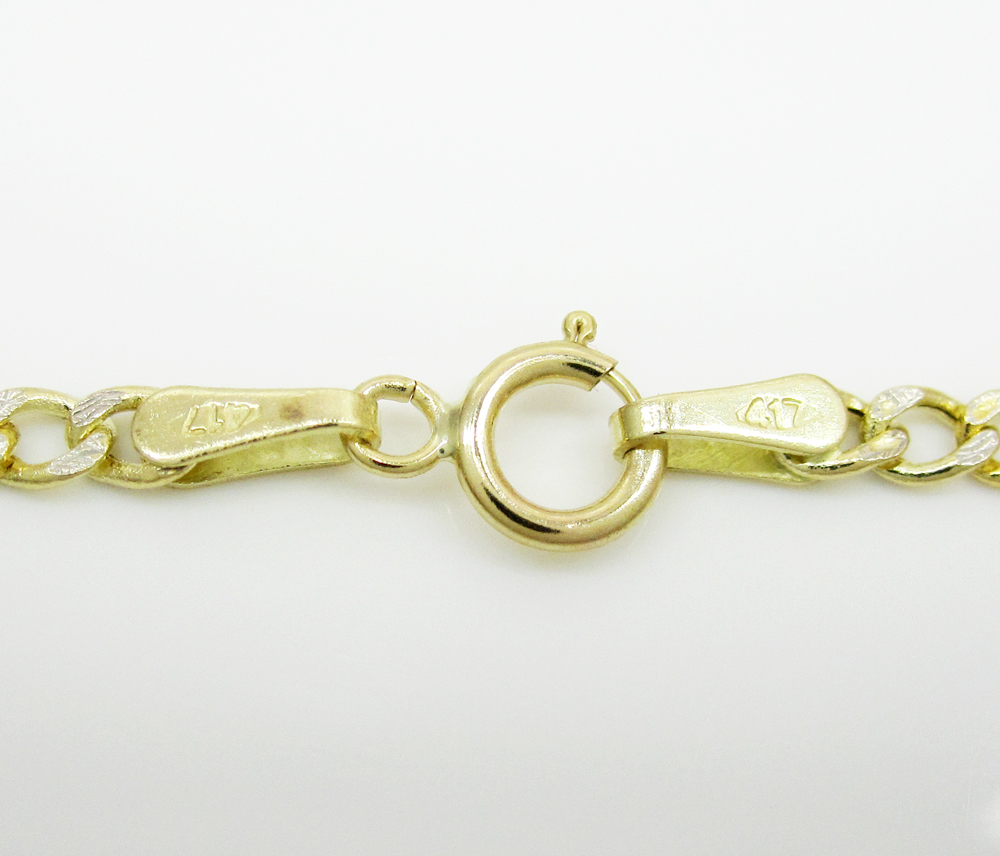 10k yellow gold diamond cut cuban chain 18-24 inch 2.5mm