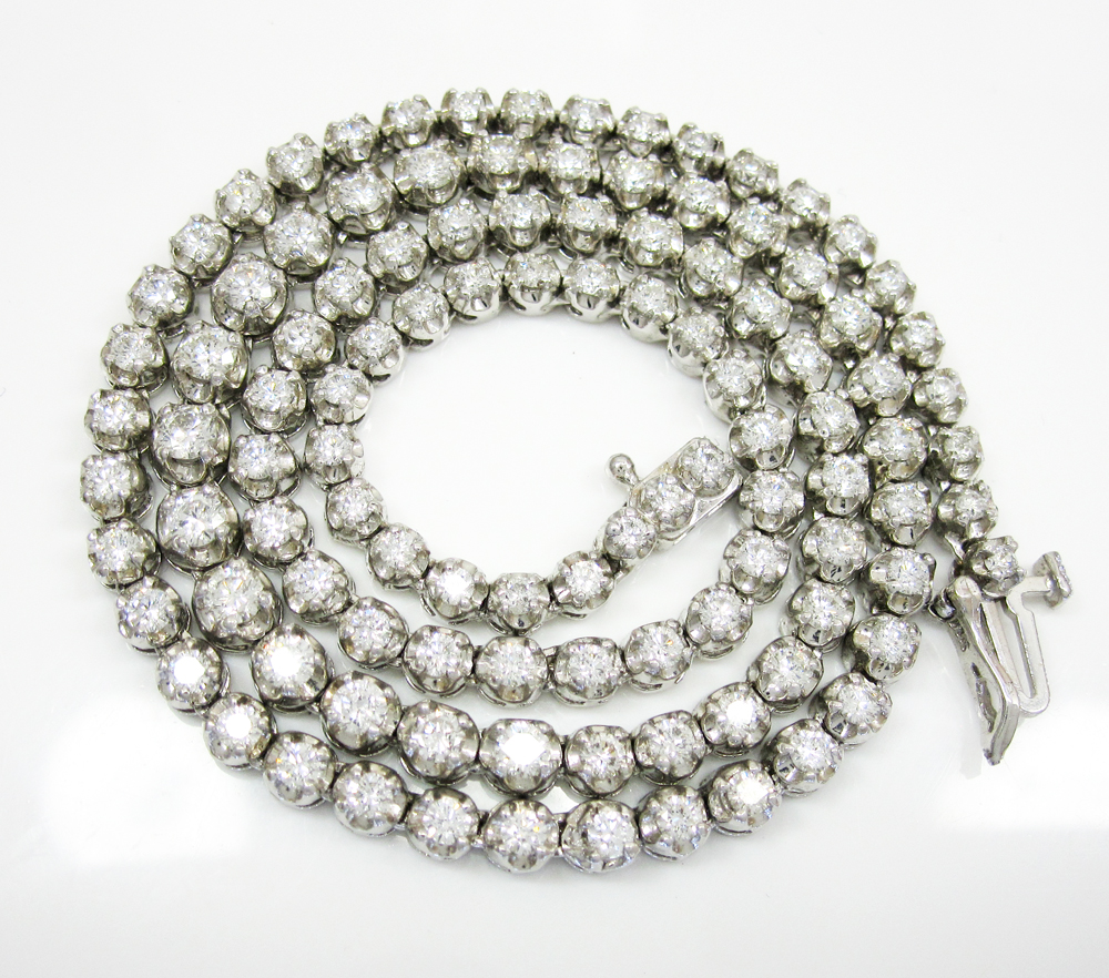 Ladies 18k white gold tennis diamond necklace 5.50ct