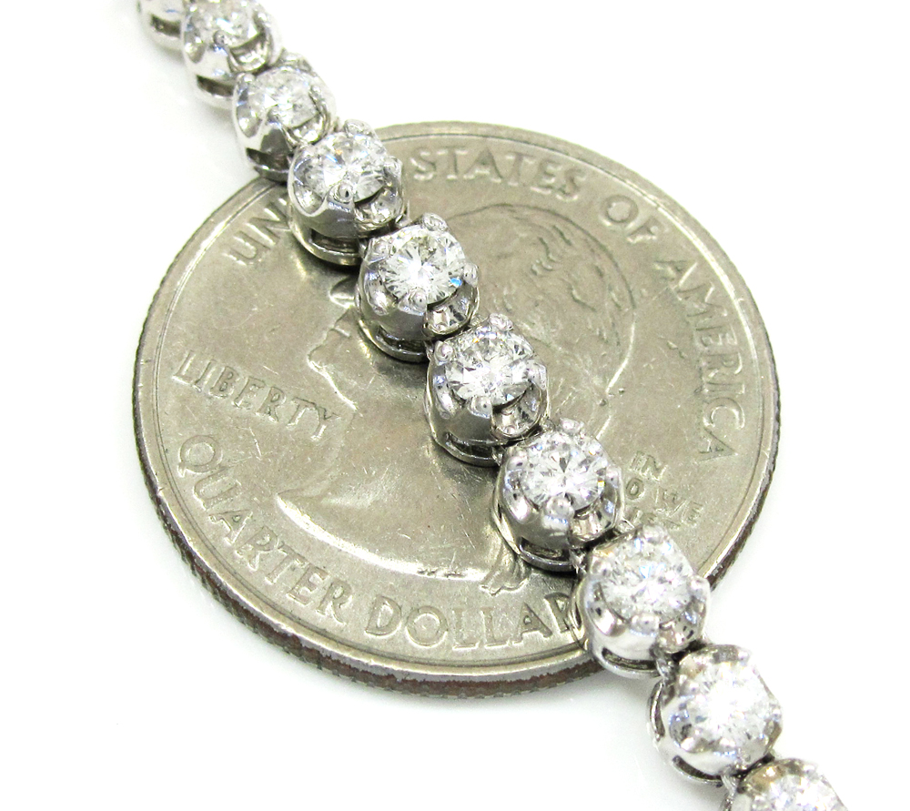 Ladies 18k white gold tennis diamond necklace 5.50ct