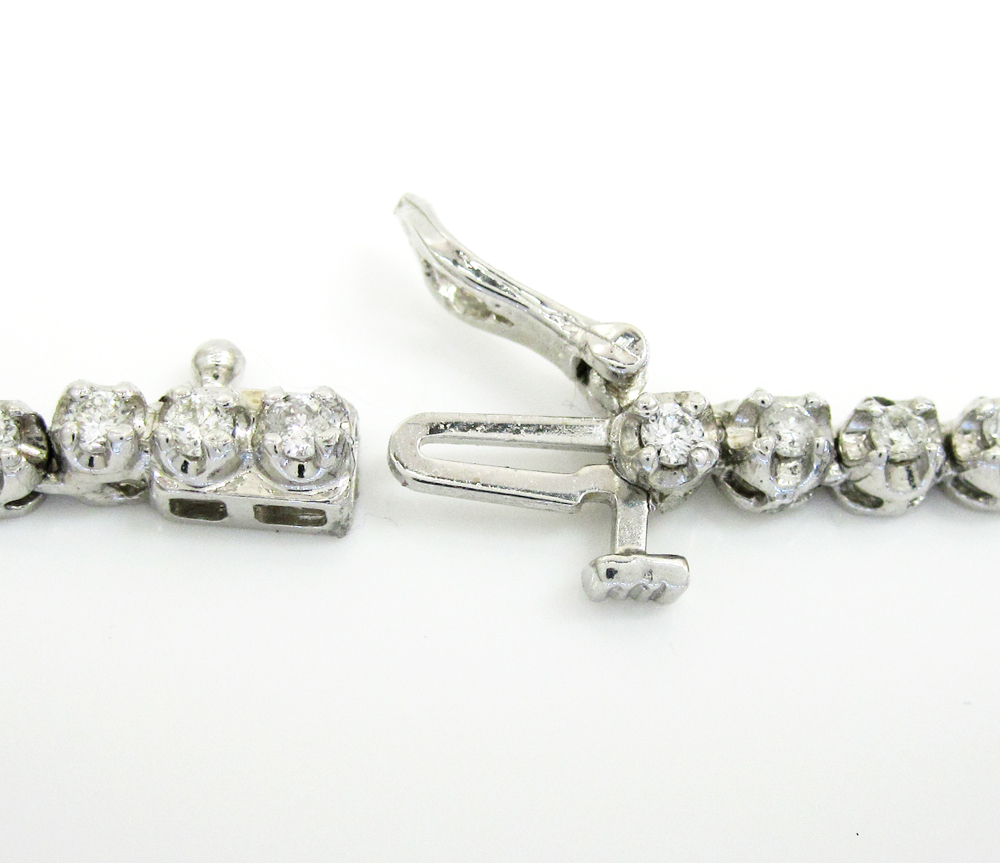 Ladies 18k white gold tennis diamond necklace 5.50ct