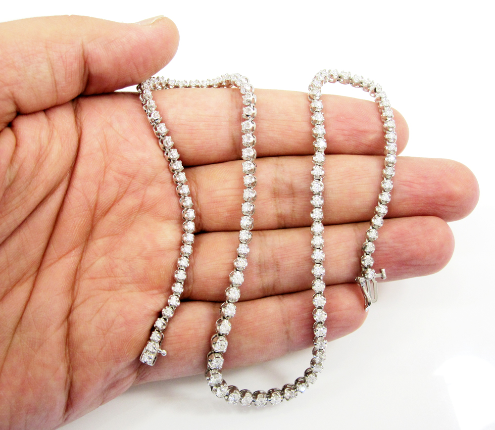 Ladies 18k white gold tennis diamond necklace 5.50ct - Image 5