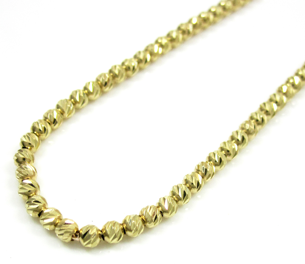 14k solid gold diamond cut ball chain 20 inch 2.5mm - Image 3