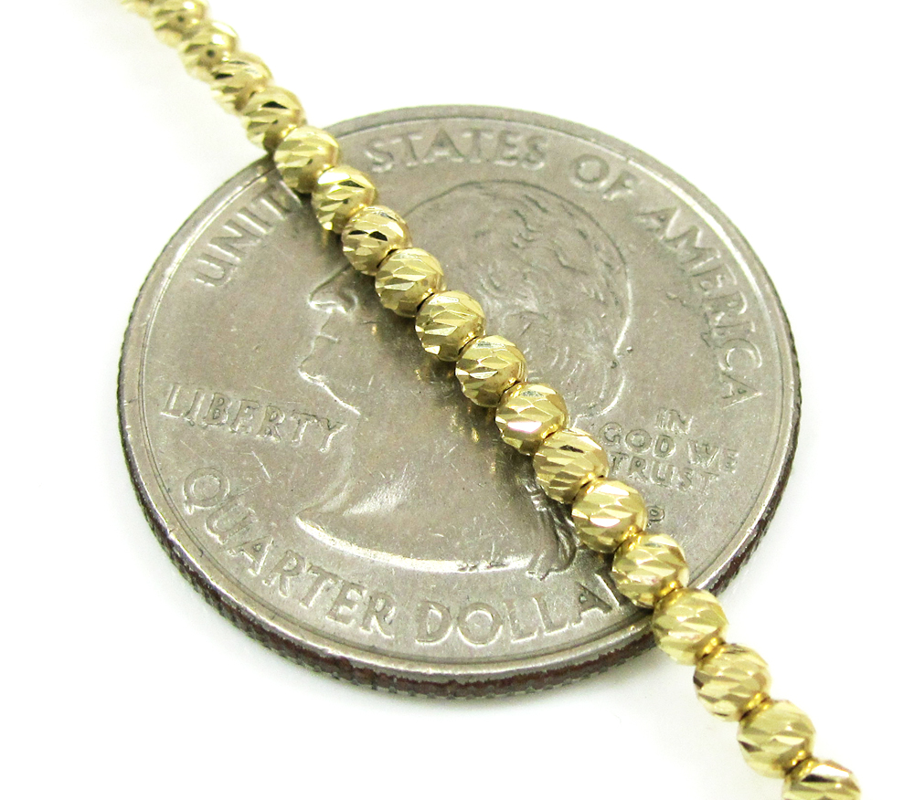 14k solid gold diamond cut ball chain 20 inch 2.5mm - Image 4