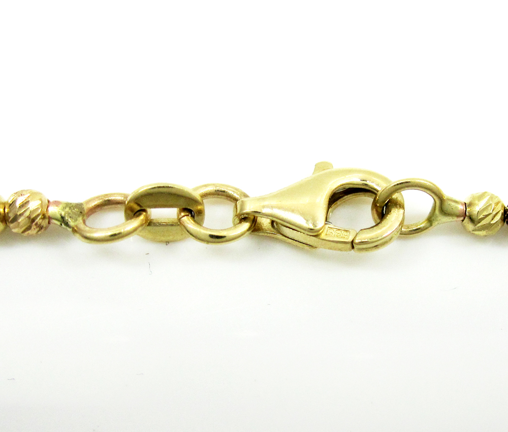 14k solid gold diamond cut ball chain 20 inch 2.5mm