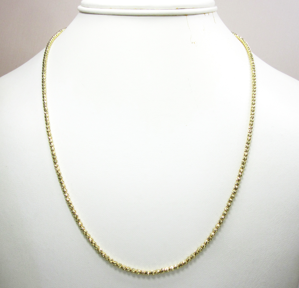 Buy 14k Solid Gold Diamond Cut Ball Chain 20 Inch 2.5mm Online at SO ...