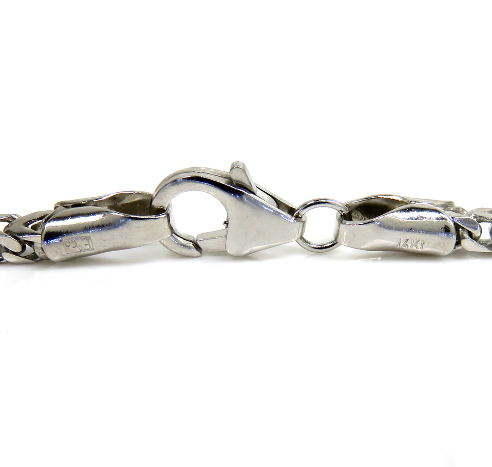14k solid white gold franco chain 20-30 inch 2.5mm