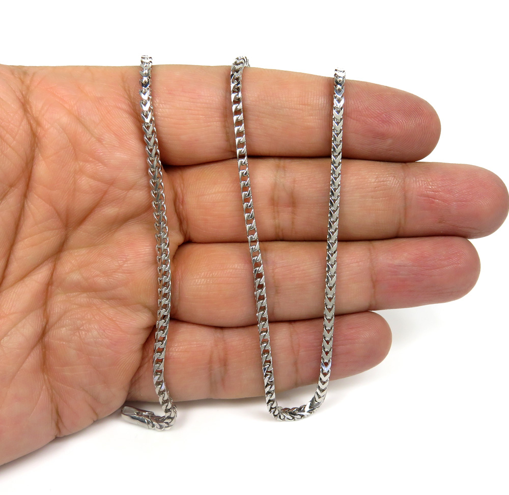 14k solid white gold franco chain 20-30 inch 2.5mm - Image 4