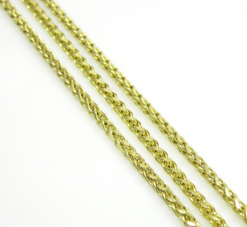 14k solid yellow gold wheat chain 18-20 inch 1.4mm