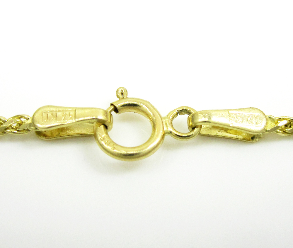 14k solid yellow gold wheat chain 18-20 inch 1.4mm