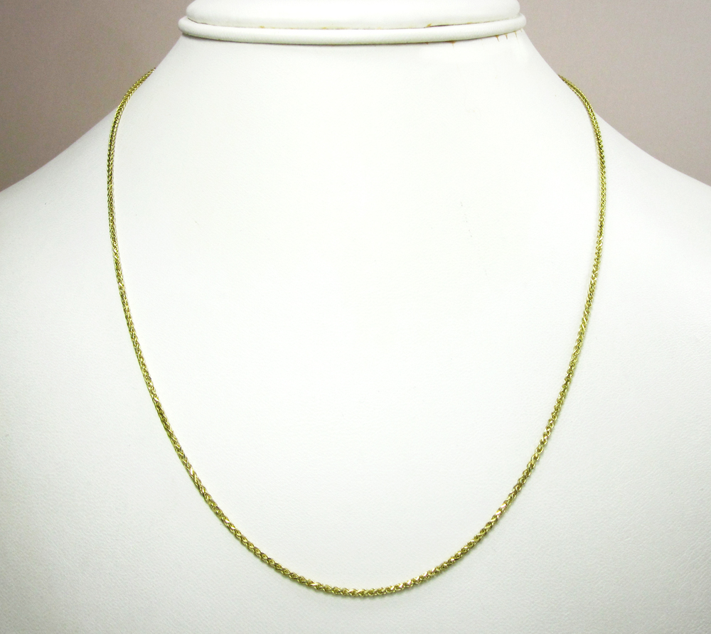 14k solid yellow gold wheat chain 18-20 inch 1.4mm - Image 6
