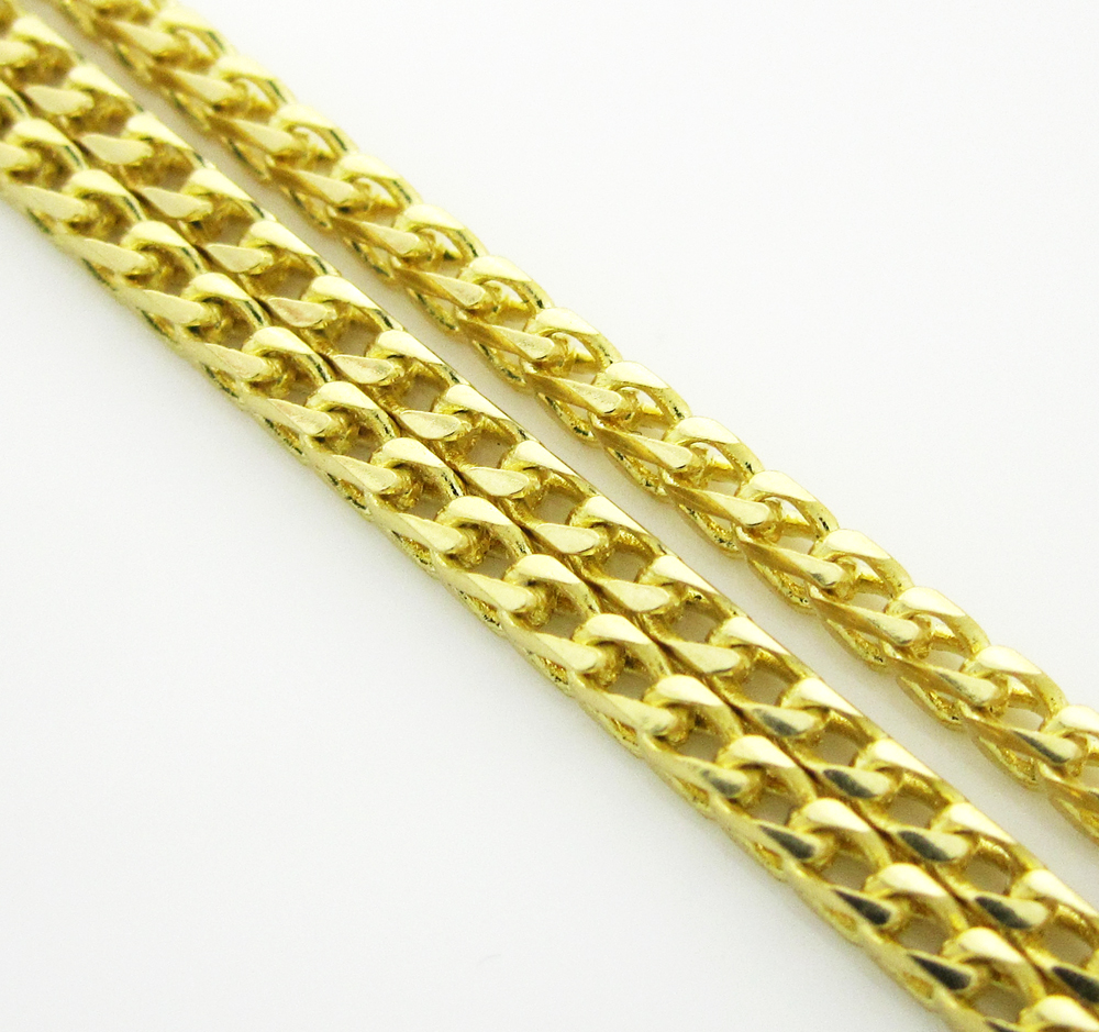14k solid yellow gold franco chain 18-24 inch 1.5mm - Image 2
