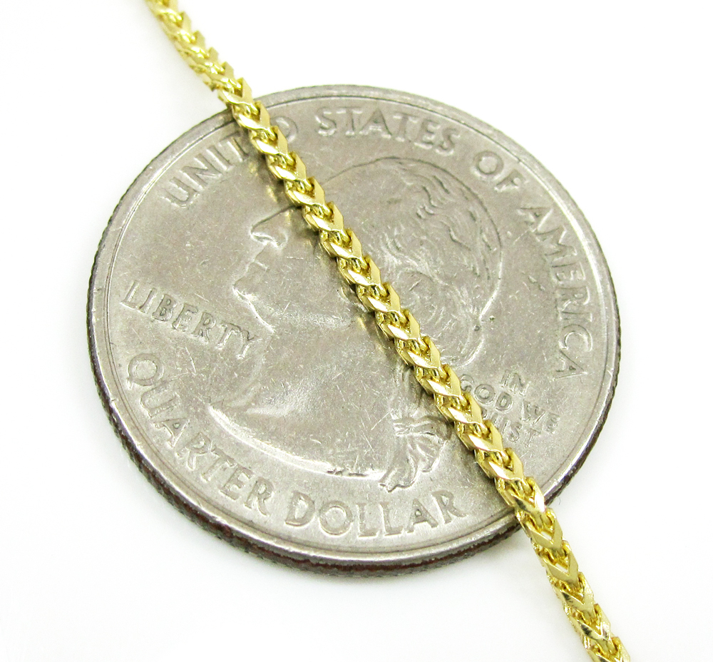 14k solid yellow gold franco chain 18-24 inch 1.5mm