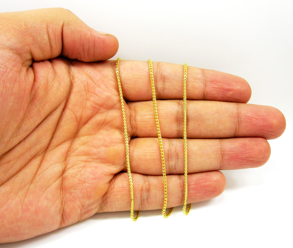 14k solid yellow gold franco chain 18-24 inch 1.5mm - Image 5