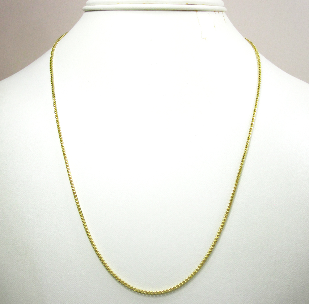 14k solid yellow gold franco chain 18-24 inch 1.5mm
