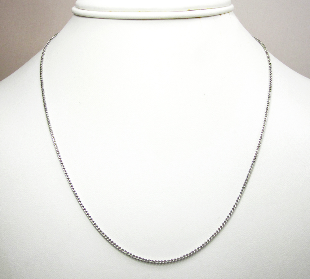 14k solid white gold franco chain 18-22 inch 1mm