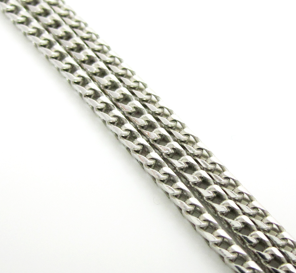 14k solid white gold franco chain 18-30 inch 1.5mm