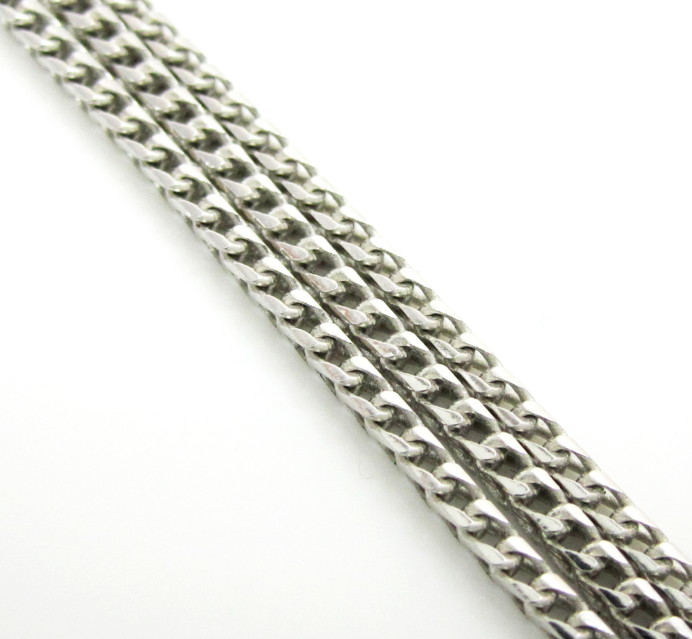 14k solid white gold franco chain 16-22 inch 1.5mm - Image 2