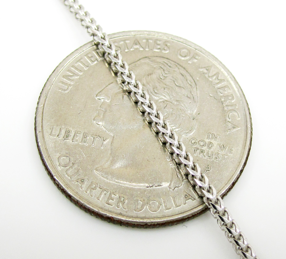14k solid white gold franco chain 16-22 inch 1.5mm - Image 3
