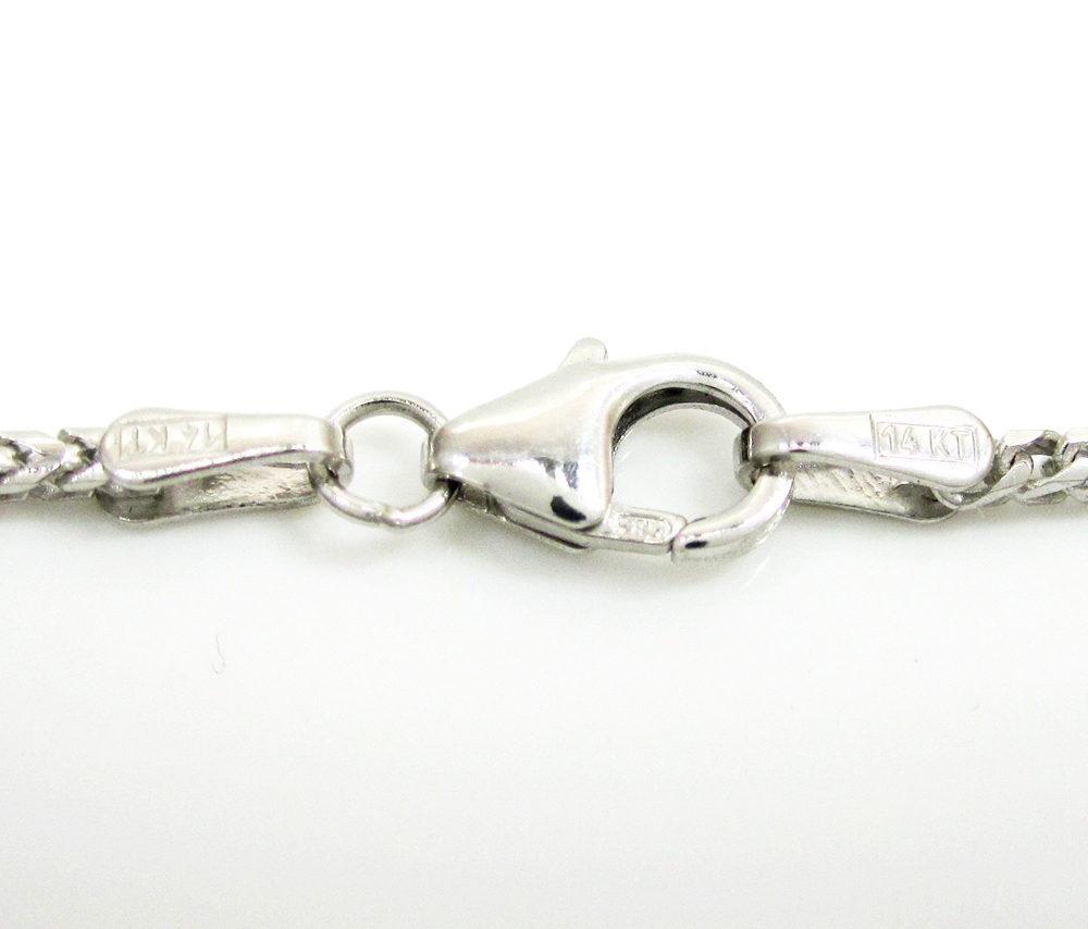 14k solid white gold franco chain 16-22 inch 1.5mm