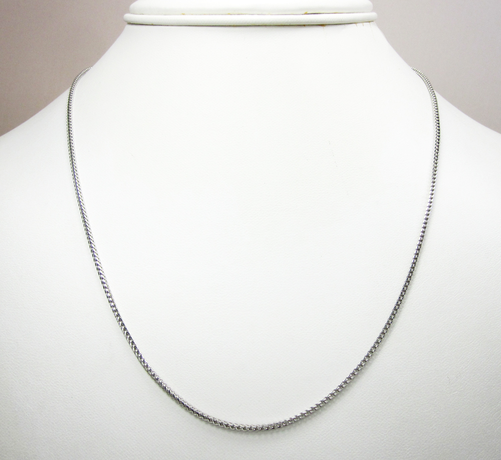 14k solid white gold franco chain 16-22 inch 1.5mm