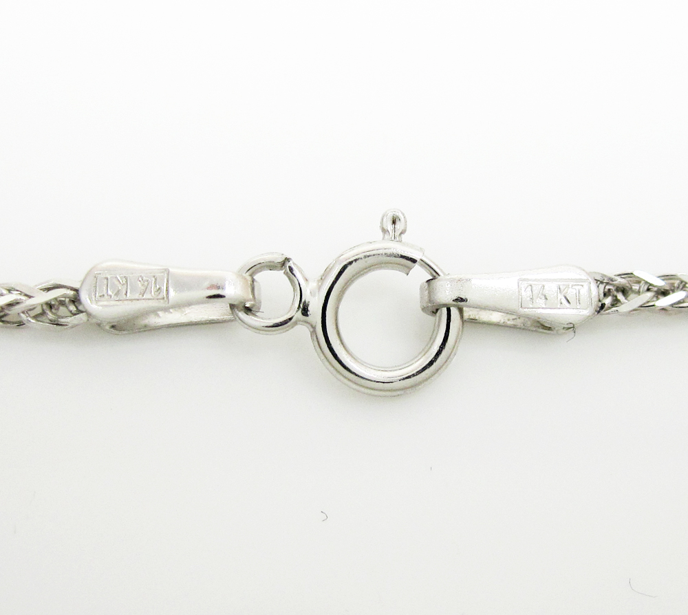 14k solid white gold solid wheat chain 16-20 inch 1mm - Image 4