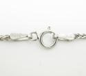 14k solid white gold solid wheat chain 16-20 inch 1mm