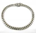 14k white gold solid miami bracelet 8.50