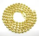 10k yellow gold hexagon cut ball chain 22-36 inch 4mm