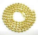 10k yellow gold hexagon cut ball chain 18-26