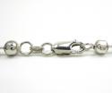 10k white gold hexagon cut ball chain 30-40 inch 5mm