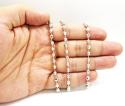 10k white gold hexagon cut ball chain 30-40 inch 5mm