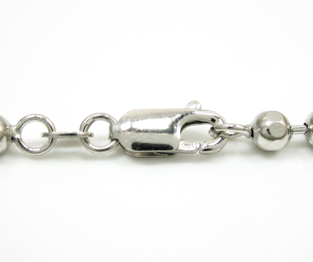 10k white gold hexagon cut ball chain 20-26 inch 3.8mm