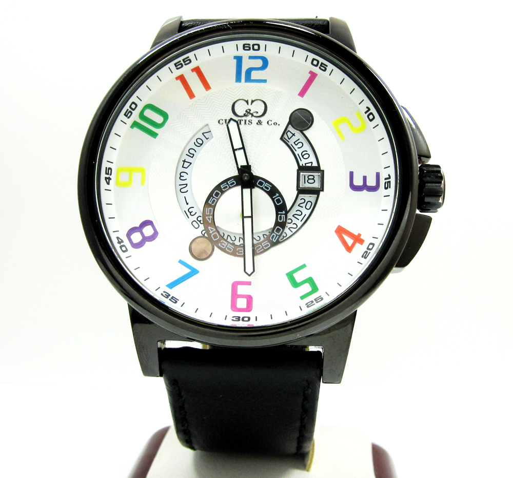 Curtis & co black stainless steel big time cool white watch