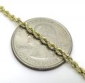 10k yellow gold smooth cut link rope chain 16-24 inch 2mm