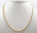 10k yellow gold smooth hollow rope chain 20-30 inch 4mm