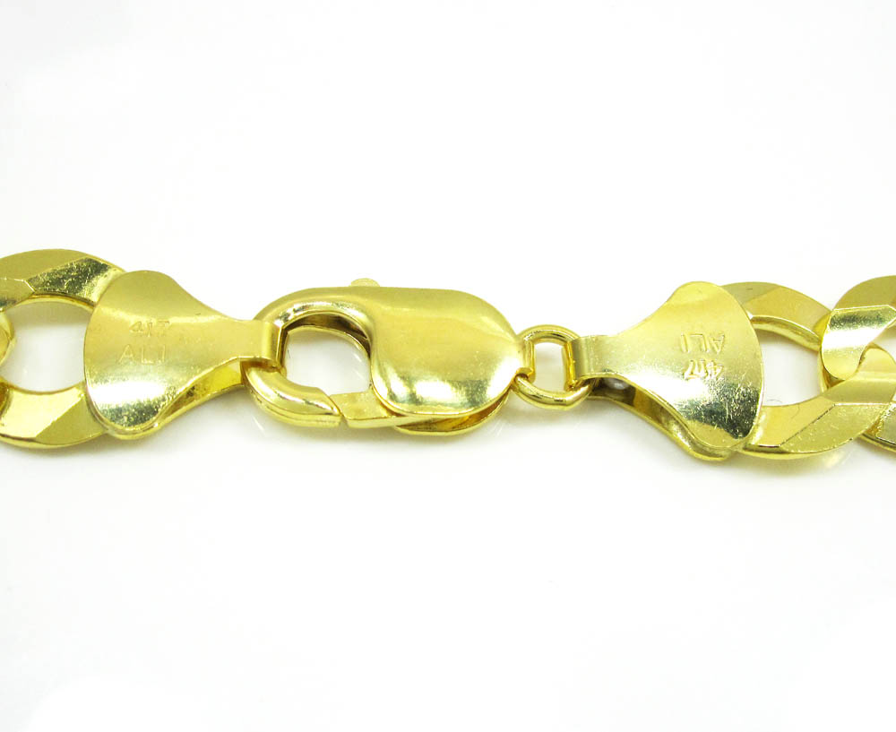 10k yellow gold thick cuban chain 20-36 inch 13mm - Image 4