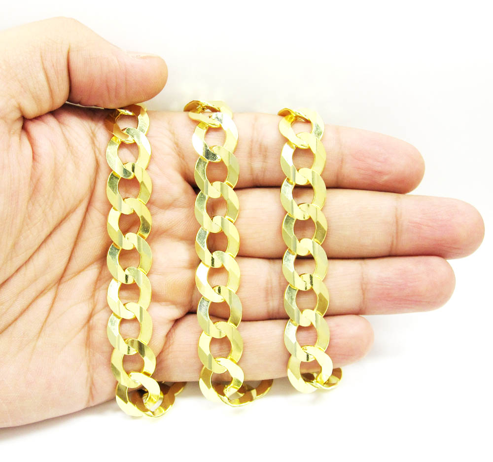 10k yellow gold thick cuban chain 20-36 inch 13mm - Image 5