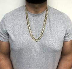 10k yellow gold thick cuban chain 22-30 inch 14mm