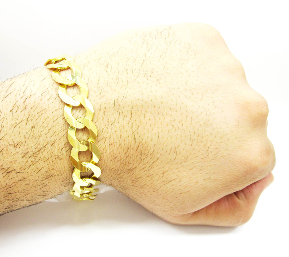 Buy 10k Yellow Gold Thick Cuban Bracelet 9 Inch 14.00mm Online at SO ...