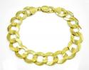 10k yellow gold thick cuban bracelet 9 inch 14.00mm